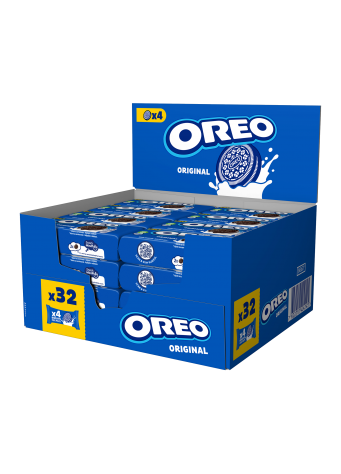Kakaviniai sausainiai OREO su vanilės skonio įdaru, 44 g x 32 vnt dėžė - 0,49 vnt